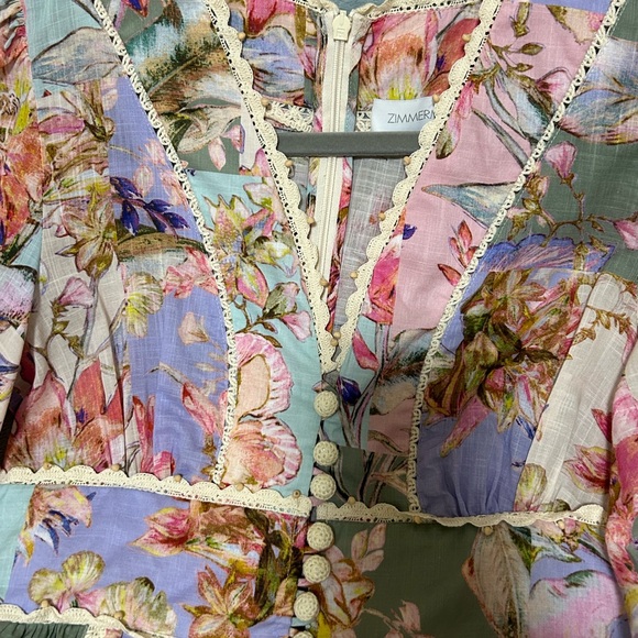 Zimmermann Floral Patchwork Mini Dress - Multicolor - Picture 4 of 7